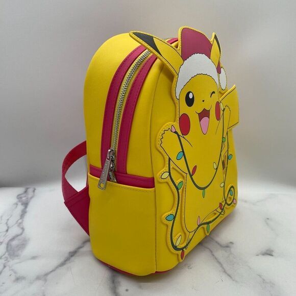 Loungefly Backpack Pokémon Santa Pikachu String Lights Light Up Mini Christmas - Picture 5 of 14